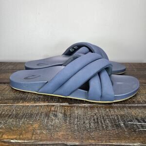 Olukai Hila Womens Size 11 Cross Sandals Flip Flop Flats Beach Blue